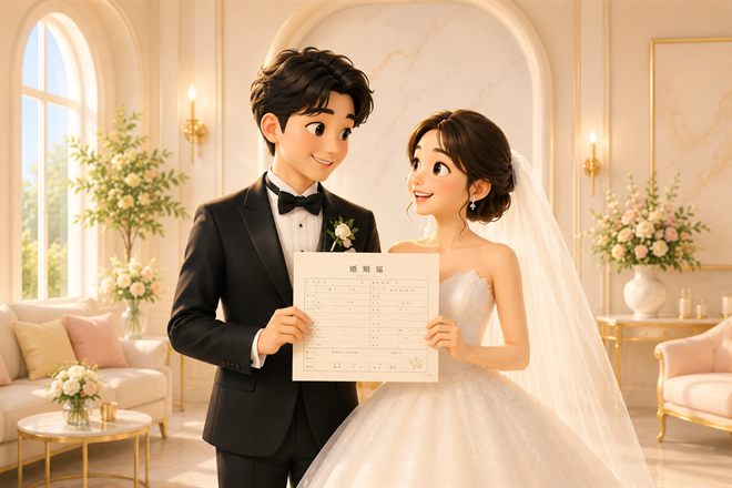 カップルのテンプレート画像を使った問題例
